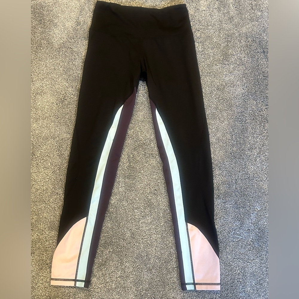 Zella Black Leggings with Color Blocking | S | EUC